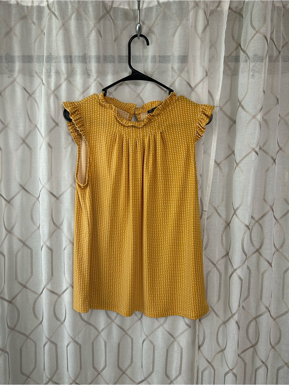 Marshalls Mustard Yellow Polka Dot Ruffle Tank
